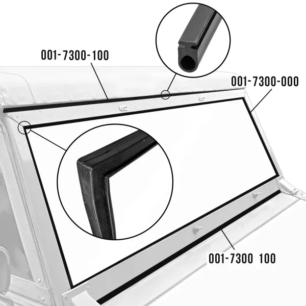 Frontscheibe Rahmen Gummidichtung oben / unten - Kübel Iltis - 181 845 137