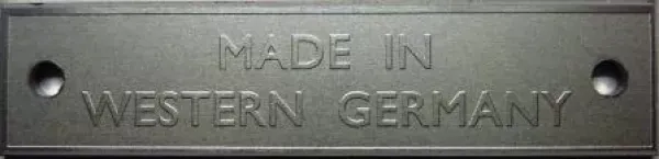 Schild - 'Made in Western Germany' - 15 x 60mm - Aluminium - NLA 723 012 00