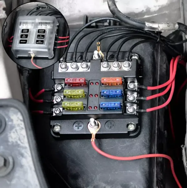 Sicherungskasten 6-fach - elektronisch m. Stecksicherungen