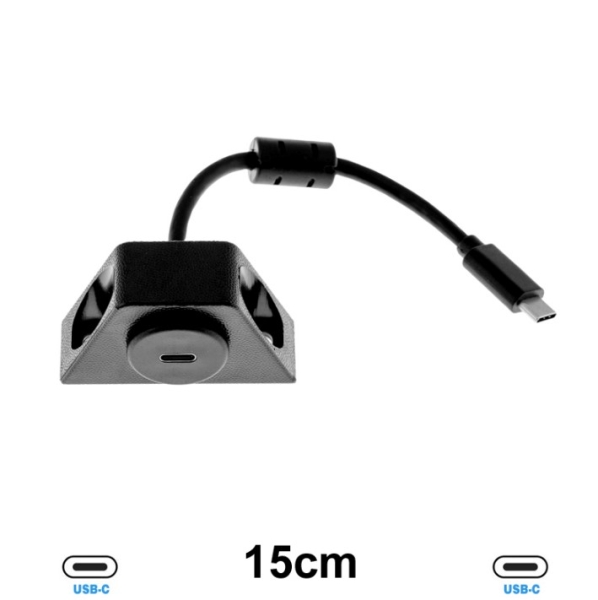 USB-C Einbaubuchse mit 15cm Kabel und Unterbaukonsole