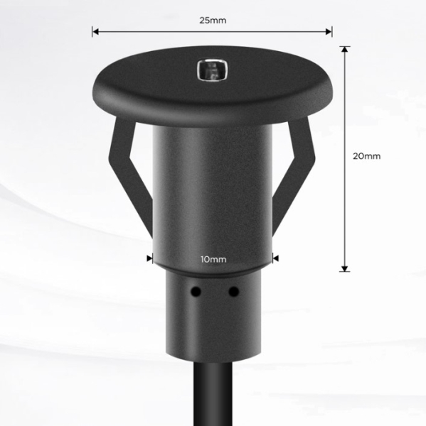 USB-C Einbaubuchse mit 15cm Kabel und Unterbaukonsole
