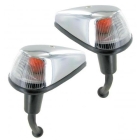 Blinker komplett - Weisses Glas m. oranger Birne - Satz mit Dichtung