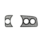 Armaturenbrettgitter für Instrumente 2-teilig - VW Käfer RHD ab 8/57