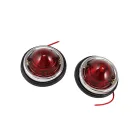 Leuchten 70mm rot - Satz mit Chromring und Unterlage