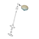 Schaltknopf Elfenbein - 7 mm - Käfer bis 07/67 - 111 711 141