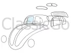 Türfensterscheibe für VW Käfer 08/64 rechts Klarglas