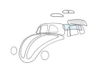Heckscheibe für VW Käfer Limousine 08/71-12/77 -ohne Heizung