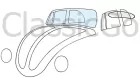 Frontscheibe für VW Käfer Cabrio 08/64