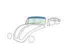 Windschutzscheibe für VW Käfer 1303 Cabrio