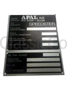 APAL Typenschild für Ihren Speedster