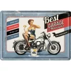Best Garage - Blue Blechpostkarte